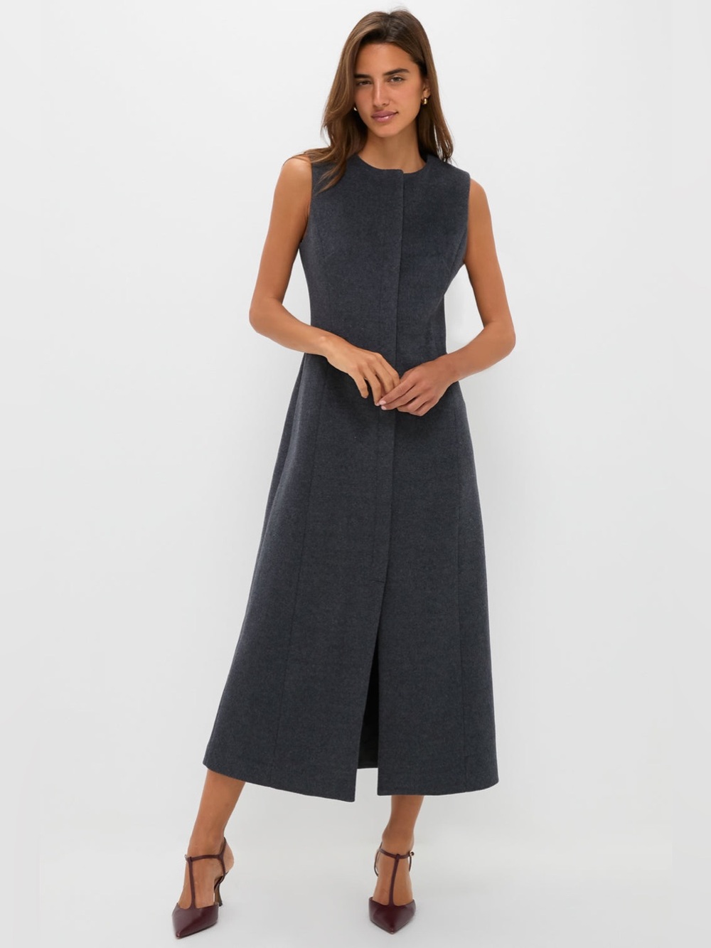 NWT Tuckernuck Gray Wool Rhoda Midi Dress Size 0 $298